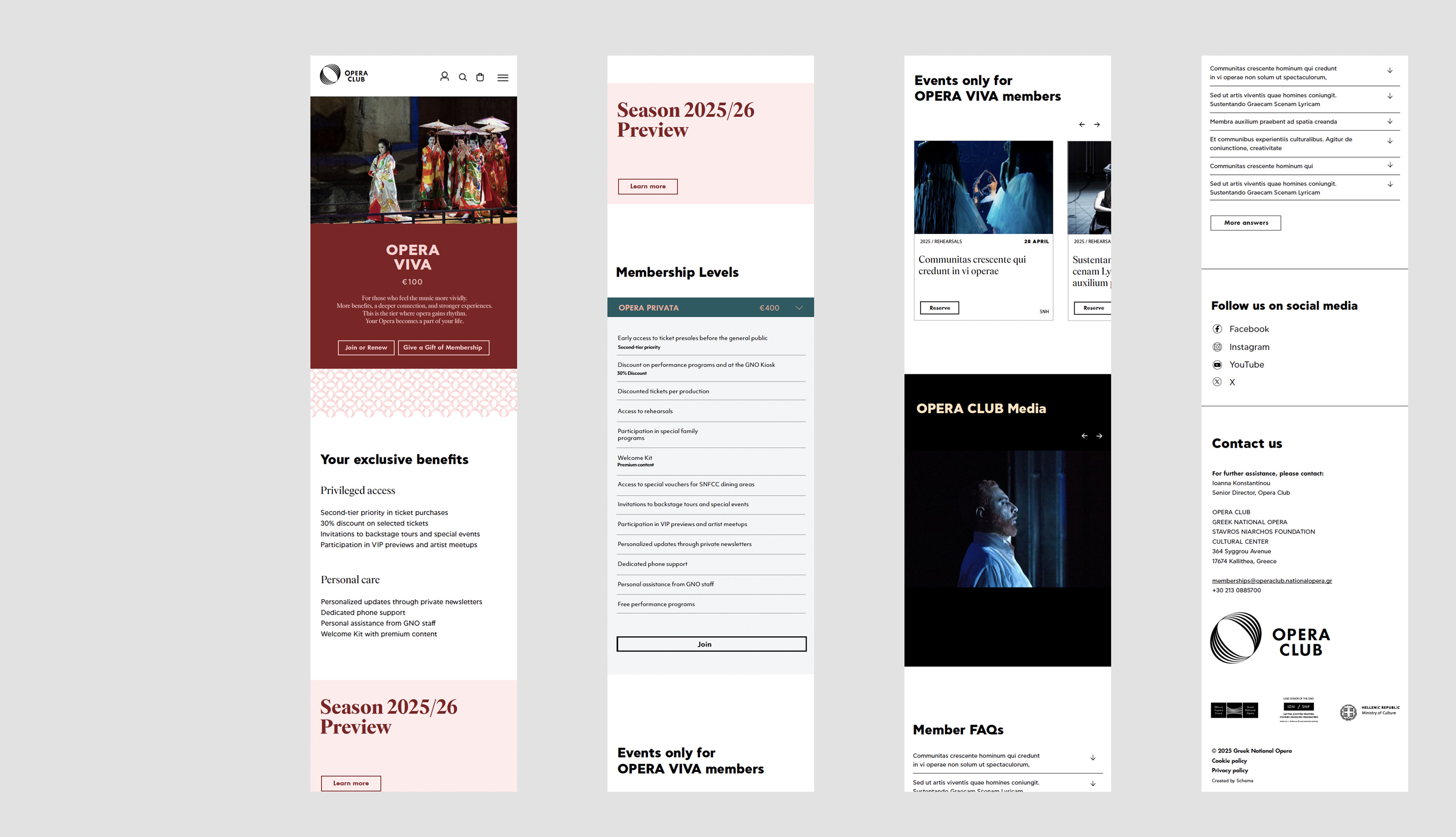 Dimitra Chrona Opera Club ? Greek National Opera schema design Greek National Opera Visual identity Membership Programme Website Digital 16